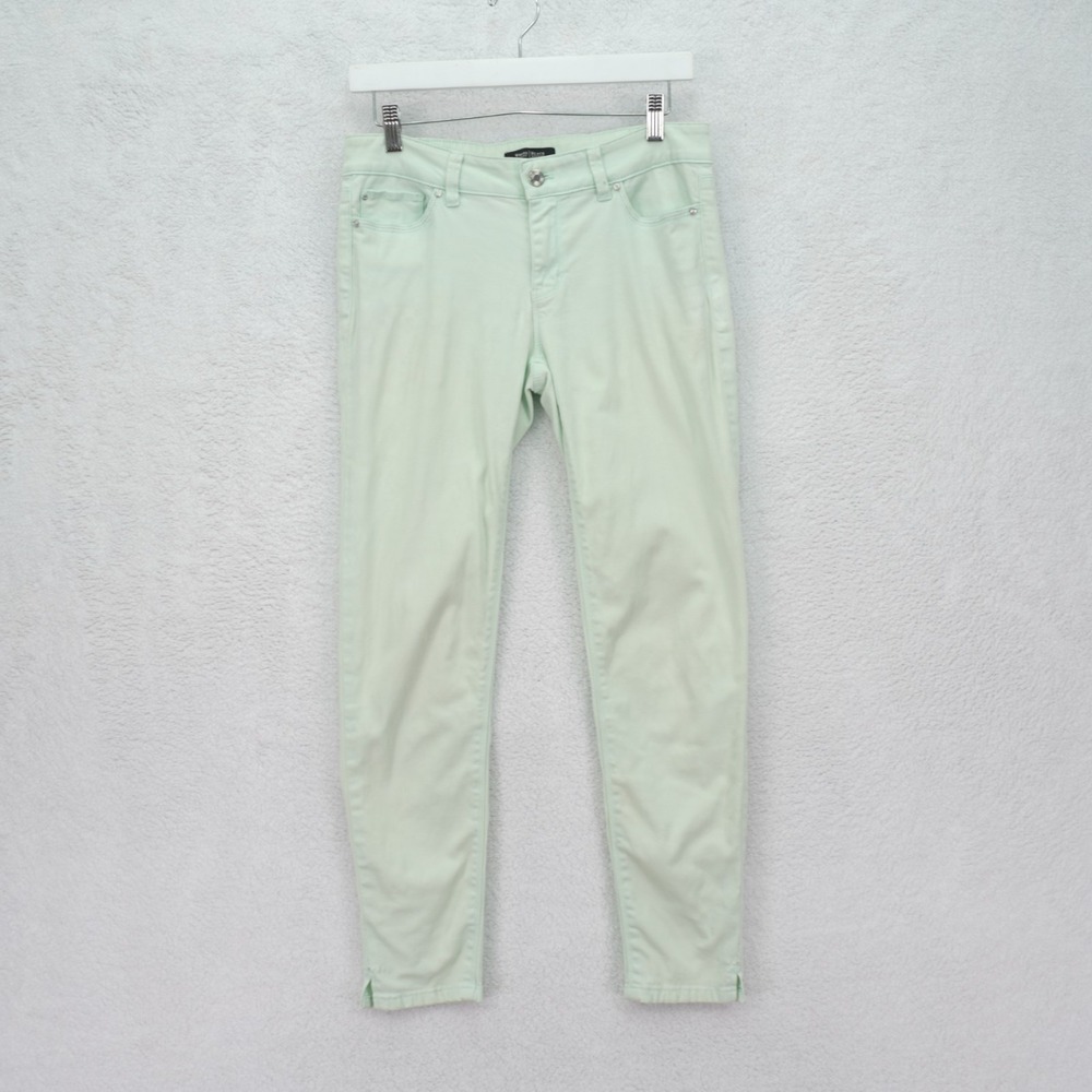 White House Black Market Green Skimmer 5 Pocket Pants -4  30 / 28- Mid Rise